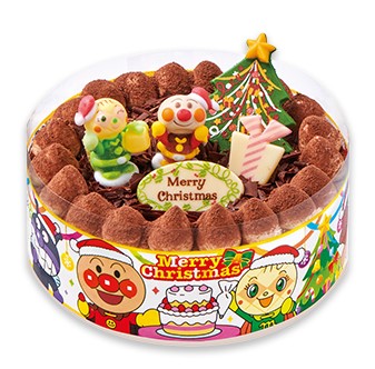 不二家_クリスマスケーキ2022_アンパンマン_チョコレートケーキ